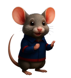 Mascote ratinho da Imunizadora Ribeiro